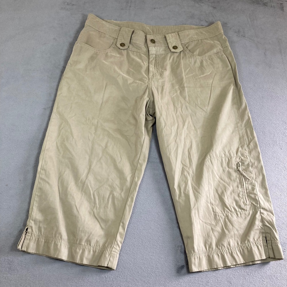 Ojai Womens Khaki Tan Cargo Capri Pants Size 8 Utility Hiking Travel
